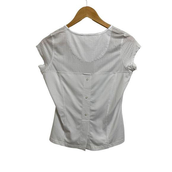 Bolle Womens Back Button White V-Neck Athletic Top Size M - Picture 5 of 5